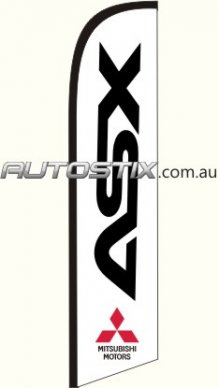 ASX Wht Swooper Flags ONLY AVAIL TO MITSUBISHI DEALERS