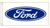 Ford Logo White and Blue Rectangular 180cm x  90cm 